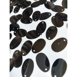 Paete Preto Brilhante Oval 12x10mm Pacote Com 50 Gramas