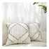 Página Azul Boho Throw Pillow Capas, Preto E Creme Branco, C