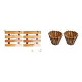 Painéis De Madeira Para Jardim Kit 2 Com Cachepô