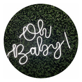 Painel Acrílico Led Neon Oh Baby Decoração Festa 60x40alt