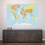Painel Adesivo De Parede   Mapa Mundi   Mundo   1340png
