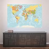 Painel Adesivo De Parede   Mapa Mundi   Mundo   1340pnm