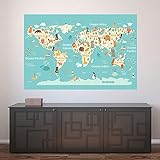Painel Adesivo De Parede   Mapa Mundi   Mundo   1344pnp