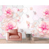 Painel Adesivo Flores 3d Floral 3d, Frete Grátis 6 M²