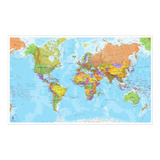 Painel Adesivo Fosco Mapa Mundi Parede