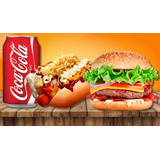 Painel Adesivo Hot Dog Cachorro Quente Carrinho 150x100cm