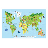 Painel Adesivo Mapa Mundi Mundo Infantil 1810png Cor Colorido