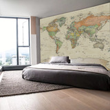 Painel Adesivo Parede Mural Mapa Mundi