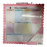 Painel Anotações Planner Semana Quadro Branco Caneta imã