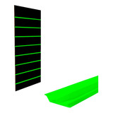 Painel Canaletado 0 91 X 0 45m Preto Perfil Pvc Verde Limão