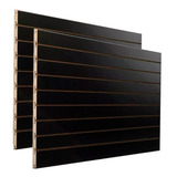 Painel Canaletado Preto Mdf 0 91 X 0 91 2 Unidades 