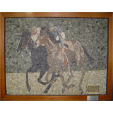 Painel Corrida De Cavalos Em Mosaico 150x200