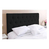 Painel De Cabeceira De Cama Box Kasabela Paris Casal 140cm X 58cm Camurça Preta