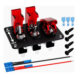 Painel De Chave Caça Led Tuning Corrida 3 Chaves Vermelhas
