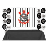 Painel De Festa Corinthians Toalha De Mesa 25 Balões