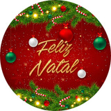 Painel De Natal Redondo 50x50 Tecido Sublimado Com Elastico
