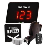 Painel De Senha Digital 3 Dígitos Kit Dispensador E Bobina