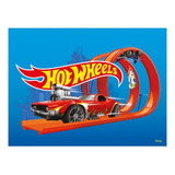 Painel Decorativo Em Tnt Hot Wheels 1,40 X 1,03m Festcolor Cor Azul Vermelho E Amarelo