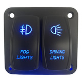 Painel Elétrico 2 Botões Led Carro Caminhão Jipe Led Azul