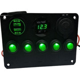 Painel Elétrico 5 Botões Usb Volt P  Barcos  Lanchas  Buggy
