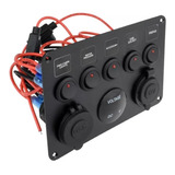 Painel Elétrico 5 Botões Usb Volt P Barcos Lanchas Etc