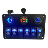 Painel Elétrico 6 Botões Led 1 Usb Carro Caminhão Jipe