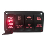Painel Elétrico Com Usb 3 Botões Led Carro Caminhão Jipe Vm