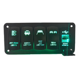 Painel Elétrico Com Usb 4 Botões Led Carro Caminhão Jipe Vd