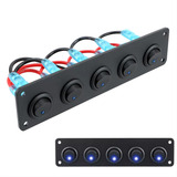 Painel Elétrico Prova De Água 5 Chaves Led Lancha Barco