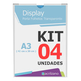 Painel Expositor Moldado Petg Da Acrilzano Kit 04 Unidades