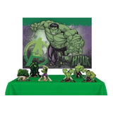 Painel Festa Tema Hulk 6 Displays Toalha De Mesa