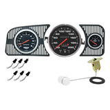 Painel Fusca Preto Velocímetro Ind Comb C boia Contagiro Rpm