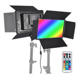 Painel Iluminador Led U800 Rgb Bi color 50w E Fonte Bivolt Cor Da Estrutura Preto 110v 220v