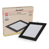 Painel Led Embutir Pop Quadrado 3000k Bivolt 18w Pf   Avant