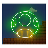 Painel Led Neon Cogumelo Mario Vídeo Game Jogo Geek