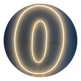 Painel Led Neon Número 0 Decoração Festas 50cm 110 220v