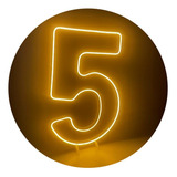 Painel Led Neon Número 5 Decoração Festas 50cm 110 220v