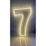 Painel Led Neon Número 7 Decoração Festas 50cm 110 220v