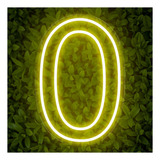 Painel Led Neon Número Luminoso 0 Zero 60cm Decoração Festa