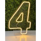 Painel Led Neon Números 0 A 9 Acrílico Cristal 50cm Altura