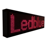 Painel Letreiro Led Digital 100x20 Duplo Lado Vermelho Usb
