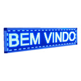 Painel Letreiro Led Digital 200x40 Externo Azul