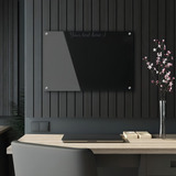 Painel Lousa Quadro De Aviso De Vidro Preto 120x100cm 6mm Liso
