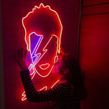 Painel Neon Led David Bowie Iluminação 90 Cm