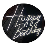 Painel Neon Led Happy Birthday Instagram Iluminação 70cm