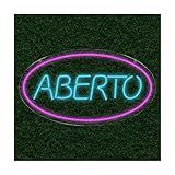 Painel Neon Led Letreiro Aberto Escrita