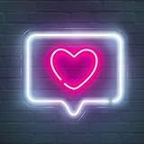 Painel Neon Led Like Instagram Iluminação Branco E Rosa 30cm Cor Branco Rosa 110v 220v