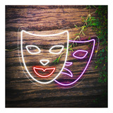 Painel Neon Led Máscaras Carnaval Festa Balada Instagramável