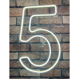 Painel Neon Led Número 5 Instagram