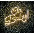 Painel Neon Led Oh Baby Com 50x35cm Em Acrilico 3mm Cor Quente